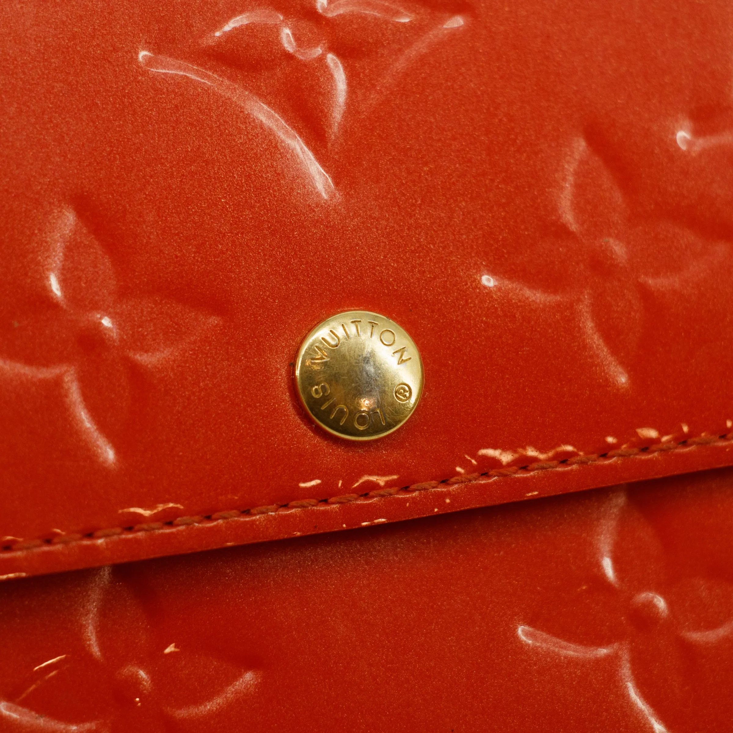 Louis Vuiton Red Vernis Patent Sarah Long Wallet #3293