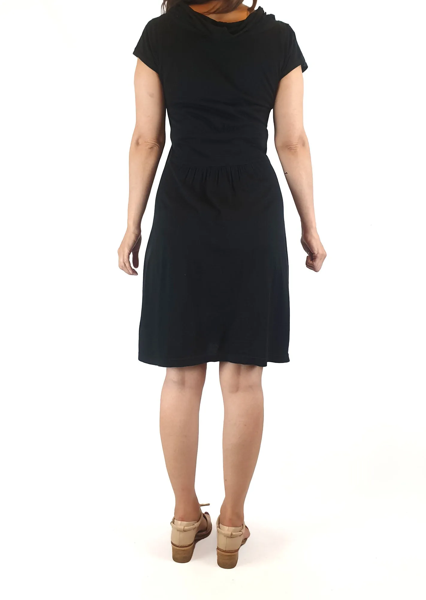 Lush black cowl dress size 10 (small fit, best fits size 8)