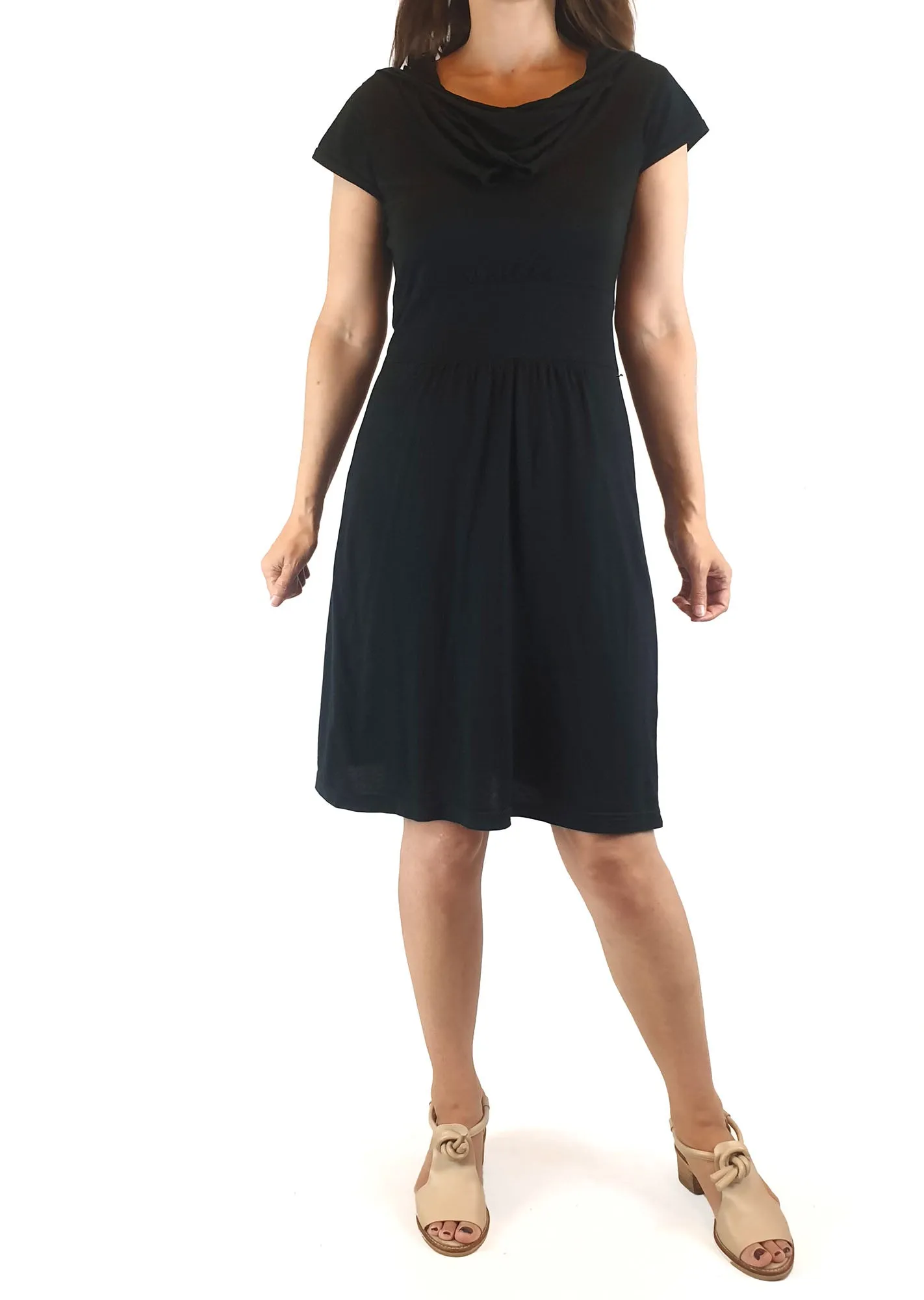 Lush black cowl dress size 10 (small fit, best fits size 8)