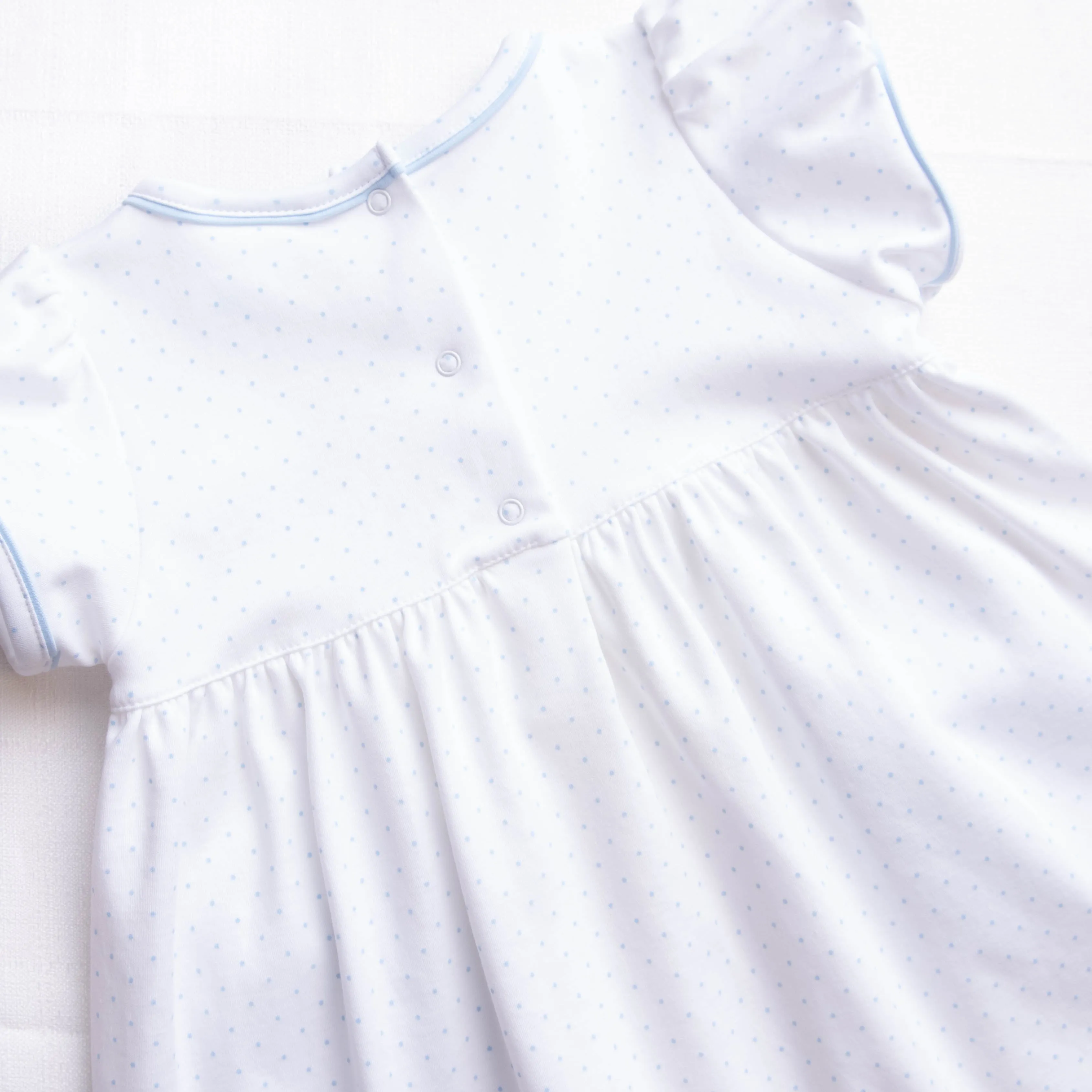 Macy Pima Popover Dress with Pockets, Blue