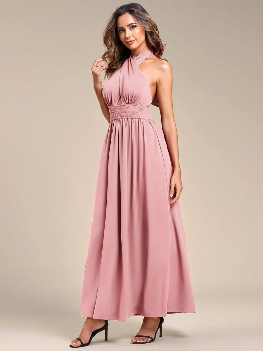 Maree backless halter mix up dusky rose dress size 18-20 Express NZ wide
