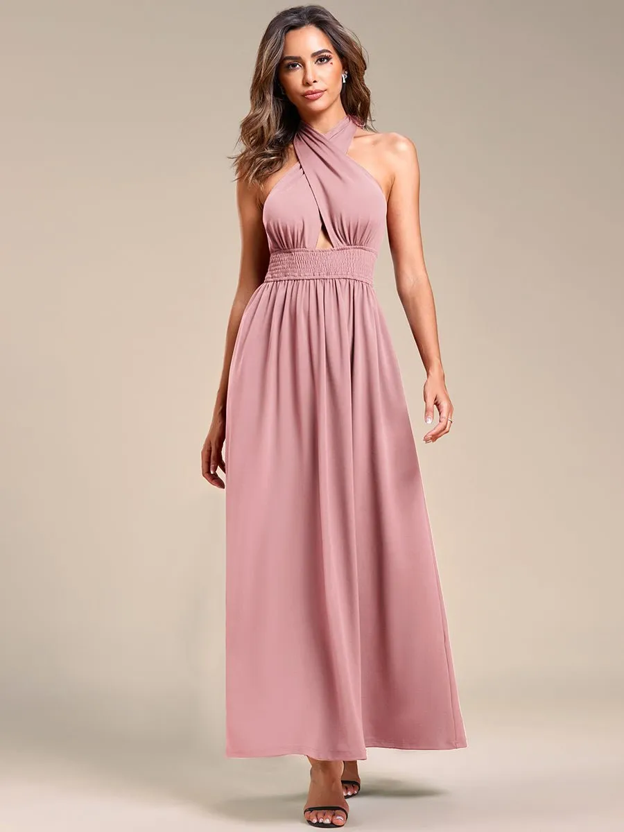 Maree backless halter mix up dusky rose dress size 18-20 Express NZ wide