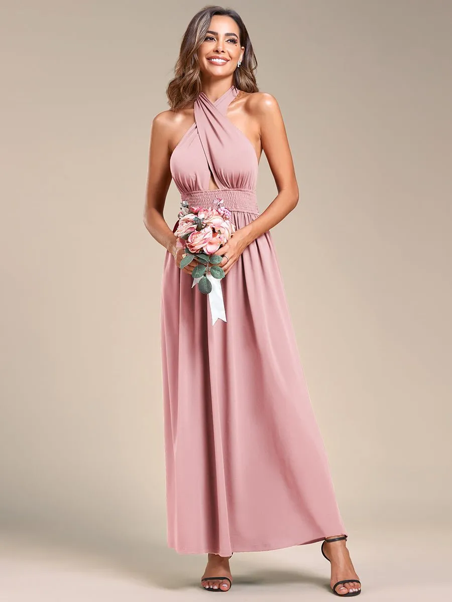 Maree backless halter mix up dusky rose dress size 18-20 Express NZ wide