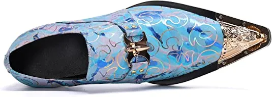 Men's Floral Graphic Print Western Loafers