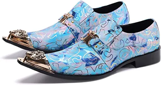 Men's Floral Graphic Print Western Loafers