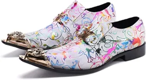 Men's Floral Graphic Print Western Loafers