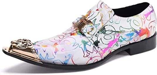 Men's Floral Graphic Print Western Loafers