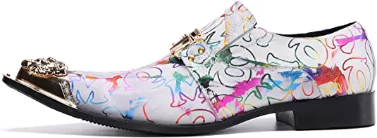 Men's Floral Graphic Print Western Loafers