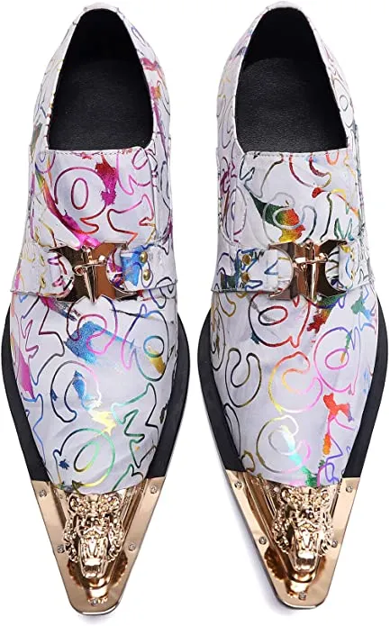 Men's Floral Graphic Print Western Loafers