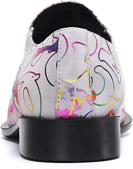 Men's Floral Graphic Print Western Loafers