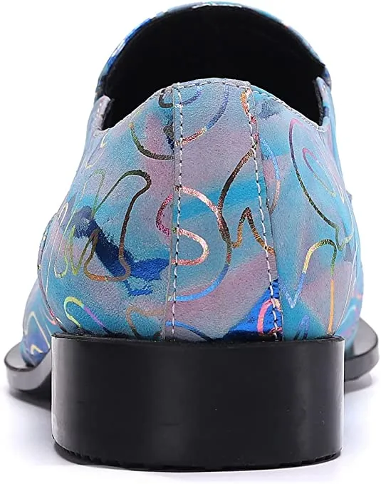 Men's Floral Graphic Print Western Loafers