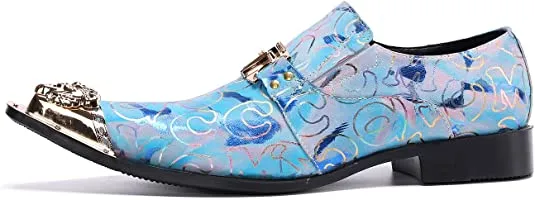 Men's Floral Graphic Print Western Loafers