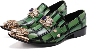 Men's Painted Western Loafers Beaded
