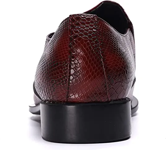 Men's Western Dress Loafers Snake Print