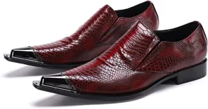 Men's Western Dress Loafers Snake Print