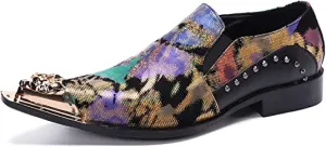 Men's Western Loafers Rivet Metal Cap Toe