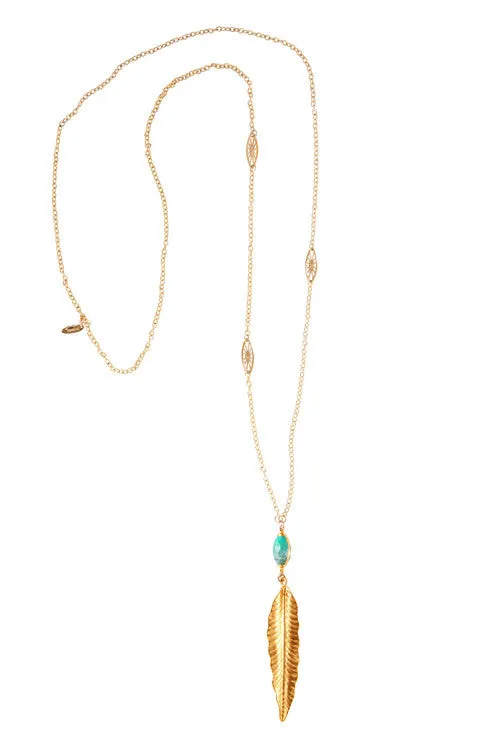 Montana Turquoise Feather Necklace