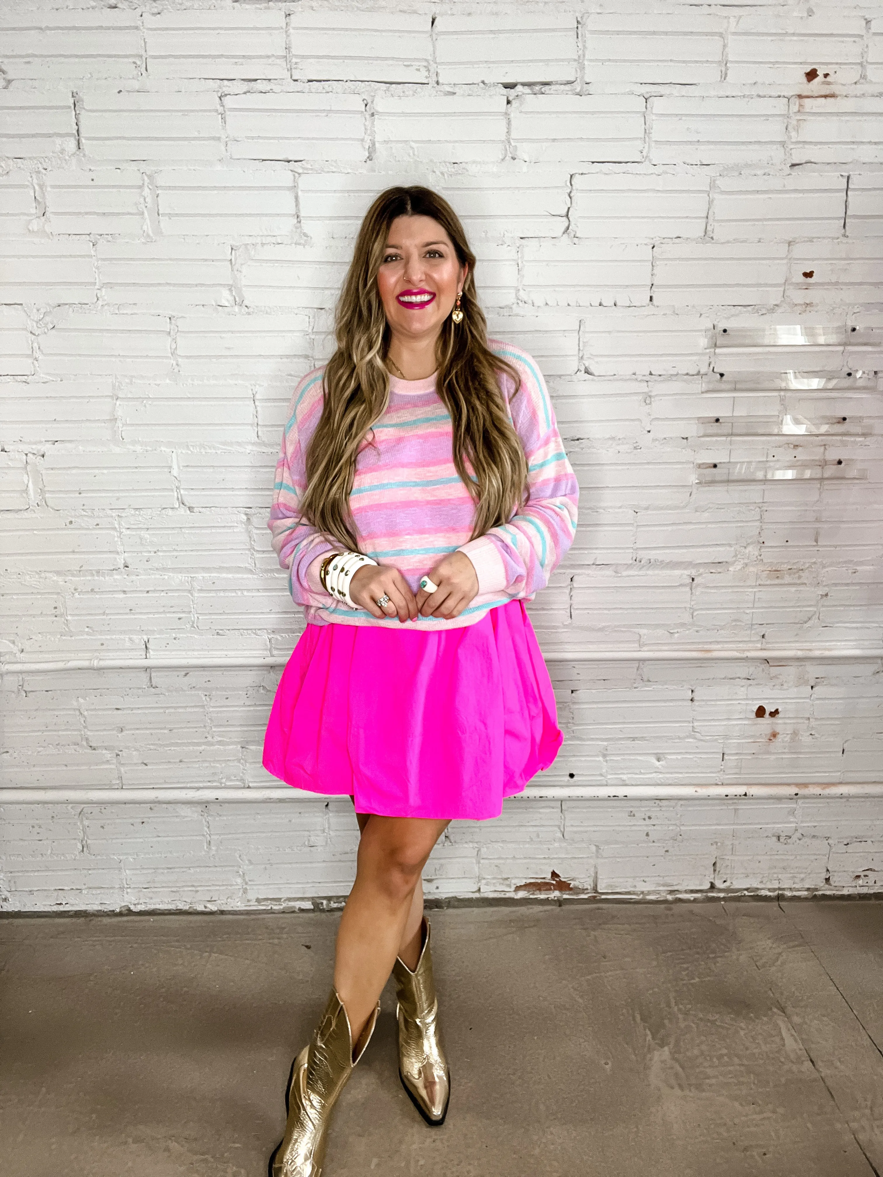{Mumu} Feel Good Sweater - Cotton Candy Stripe Knit