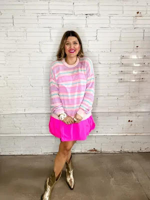 {Mumu} Feel Good Sweater - Cotton Candy Stripe Knit