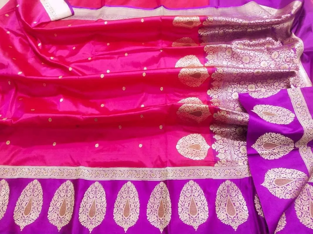 New Exclusive Pure Banarasi Handloom Khaddi Katan Silk Border Saree