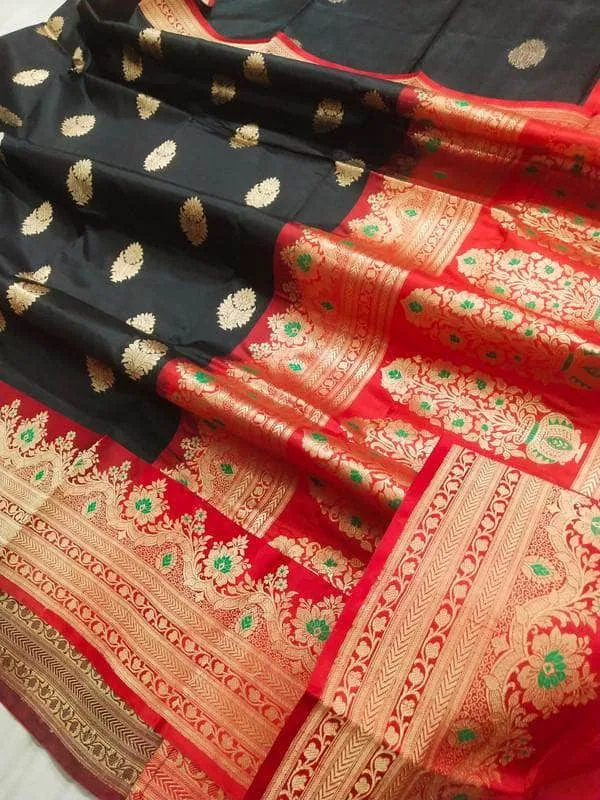 New Exclusive Pure Banarasi Handloom Khaddi Katan Silk Border Saree