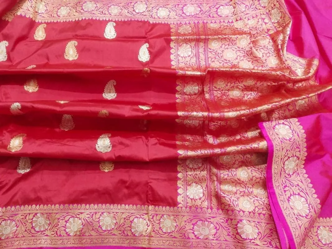 New Exclusive Pure Banarasi Handloom Khaddi Katan Silk Border Saree