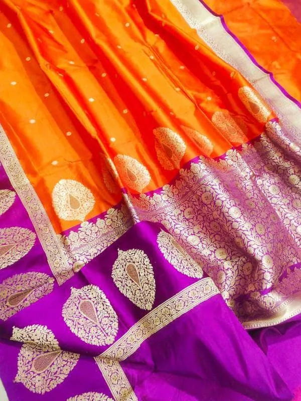 New Exclusive Pure Banarasi Handloom Khaddi Katan Silk Border Saree