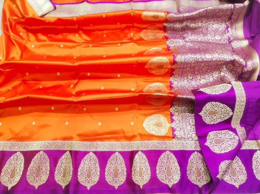 New Exclusive Pure Banarasi Handloom Khaddi Katan Silk Border Saree