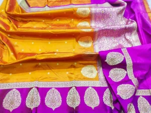 New Exclusive Pure Banarasi Handloom Khaddi Katan Silk Border Saree