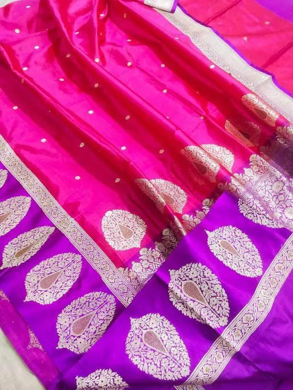 New Exclusive Pure Banarasi Handloom Khaddi Katan Silk Border Saree