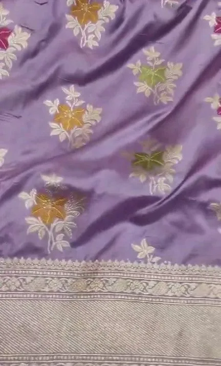 New Exclusive Pure Banarasi Handloom Meenakari Work Katan Silk Saree