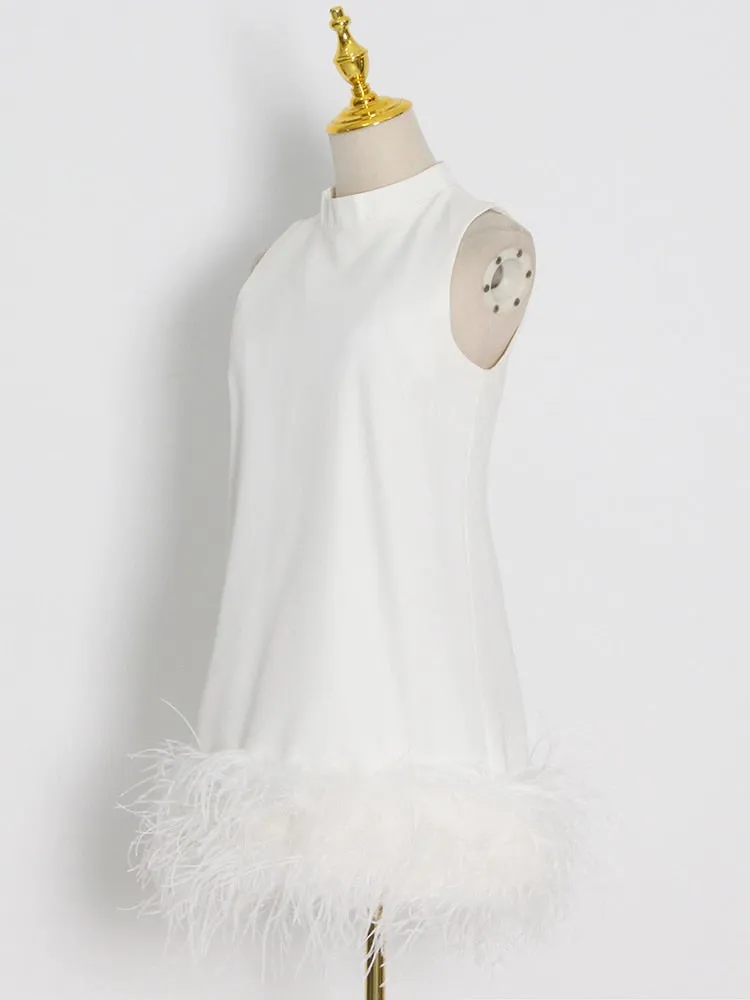New Fashion O Neck Sleeveless Tassel Line Dress