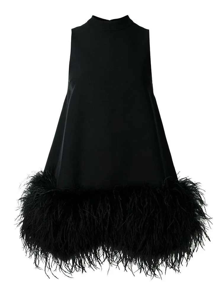 New Fashion O Neck Sleeveless Tassel Line Dress