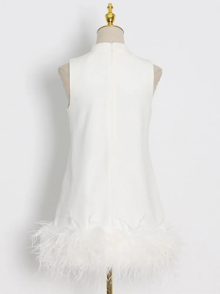 New Fashion O Neck Sleeveless Tassel Line Dress