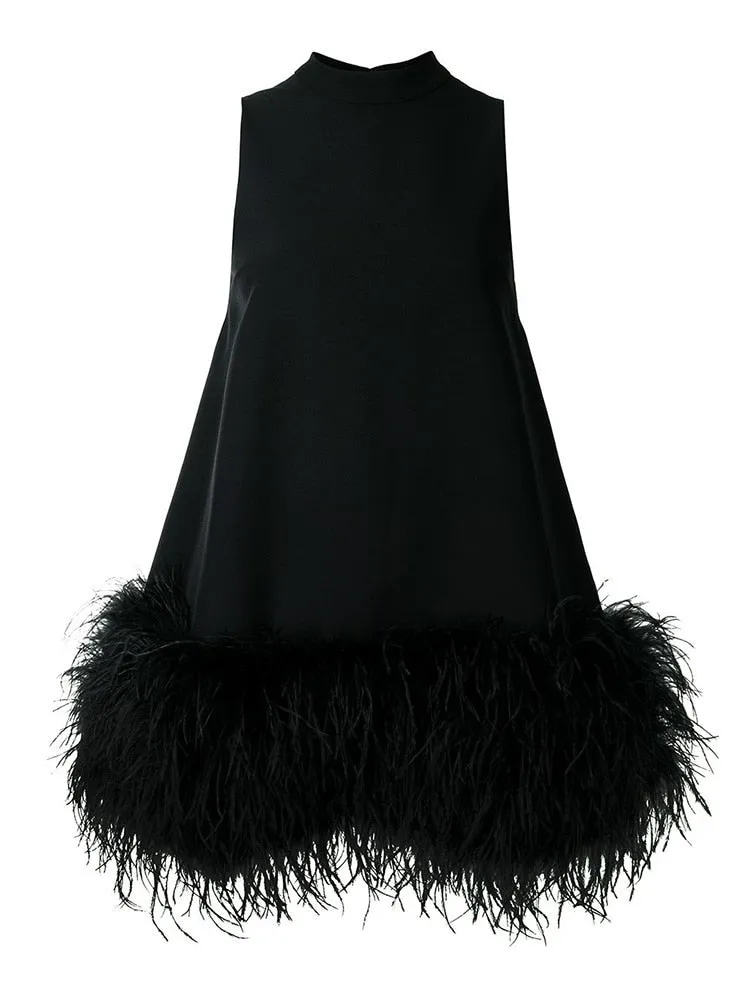 New Fashion O Neck Sleeveless Tassel Line Dress
