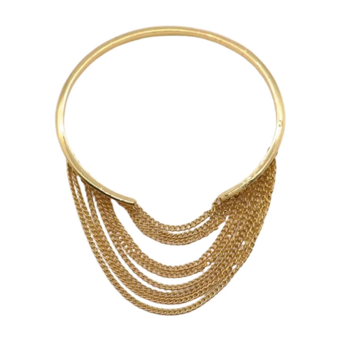 New Women Gold Plated Metal Chain Upper Arm Cuff Bracelet Chain Multi Wave Accessory