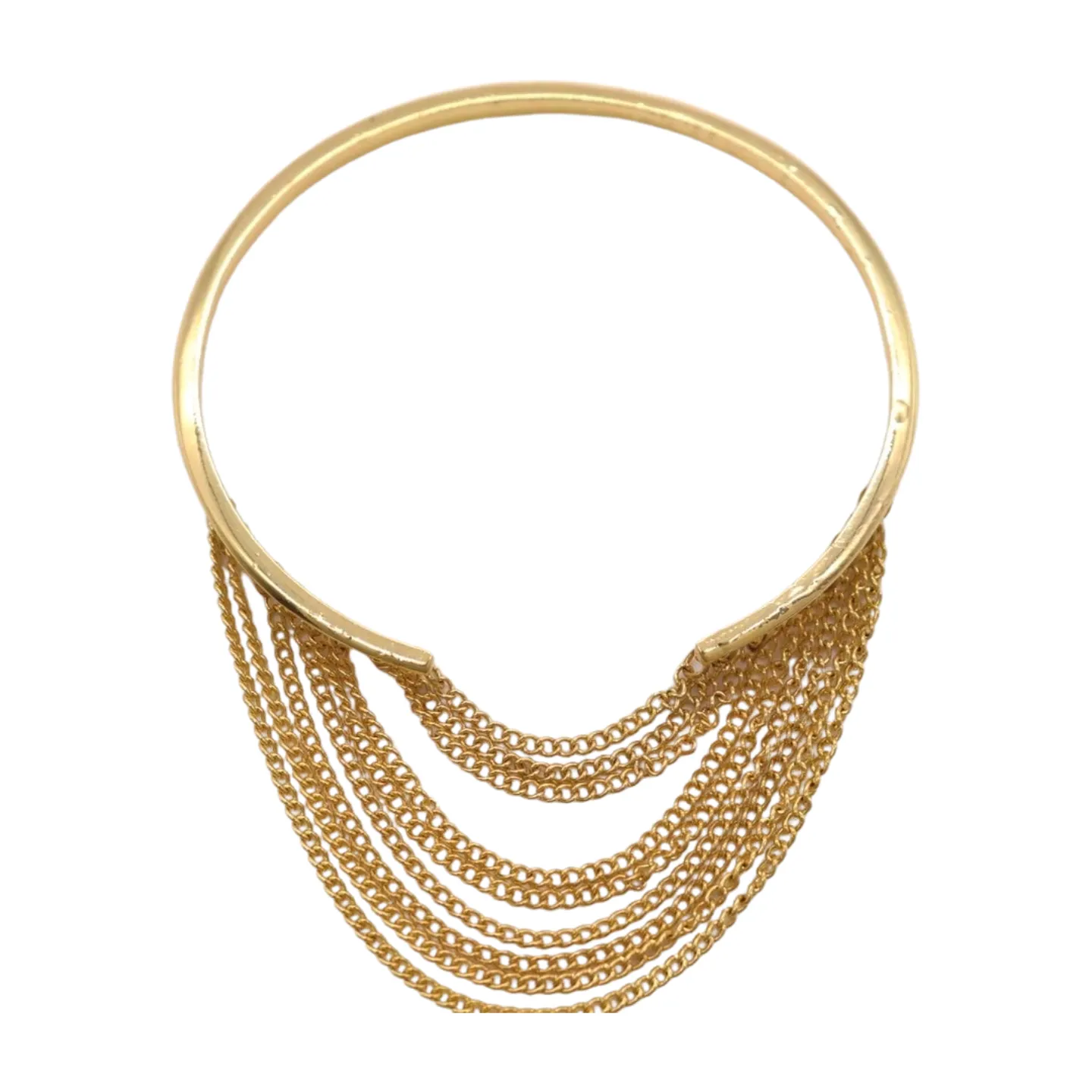 New Women Gold Plated Metal Chain Upper Arm Cuff Bracelet Chain Multi Wave Accessory