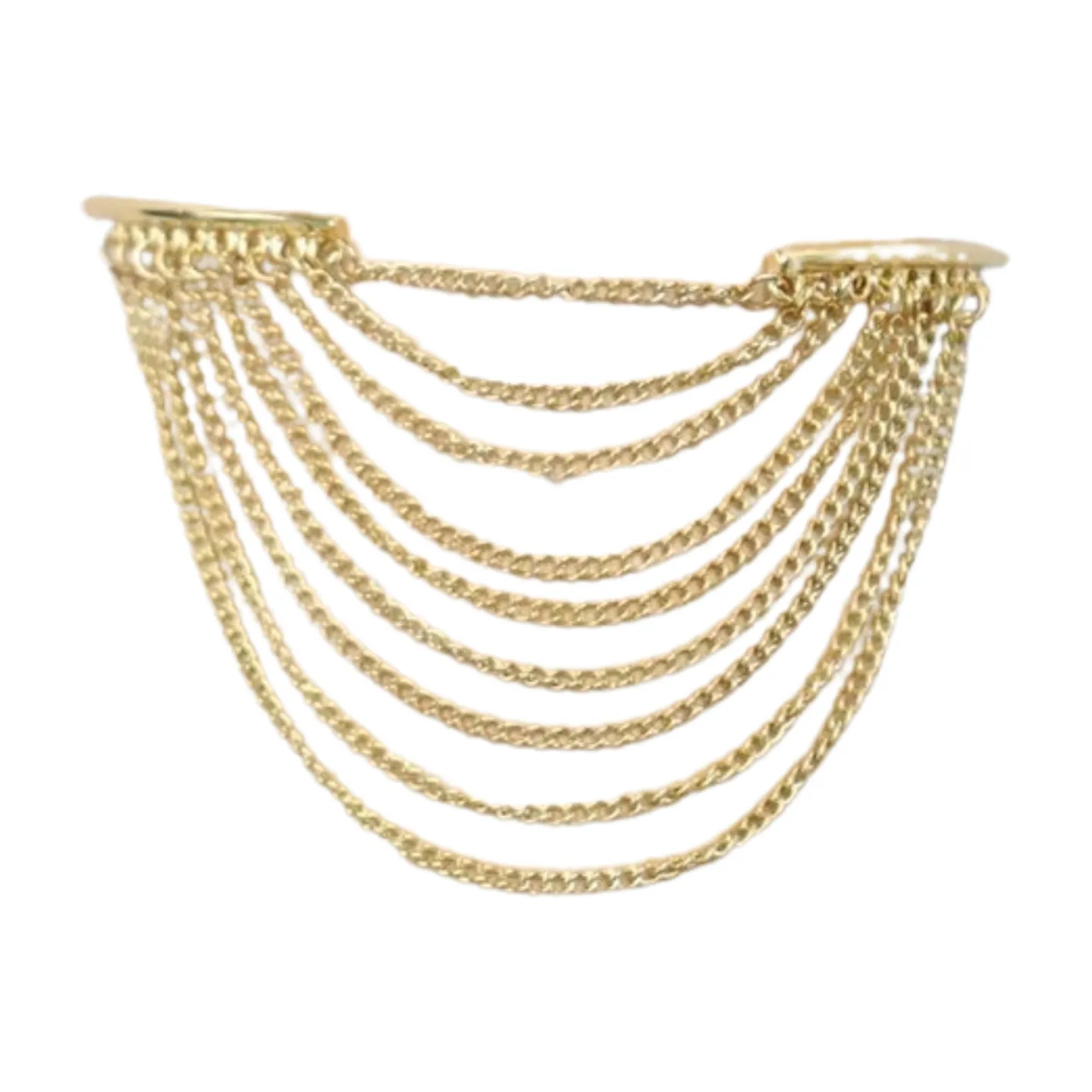 New Women Gold Plated Metal Chain Upper Arm Cuff Bracelet Chain Multi Wave Accessory