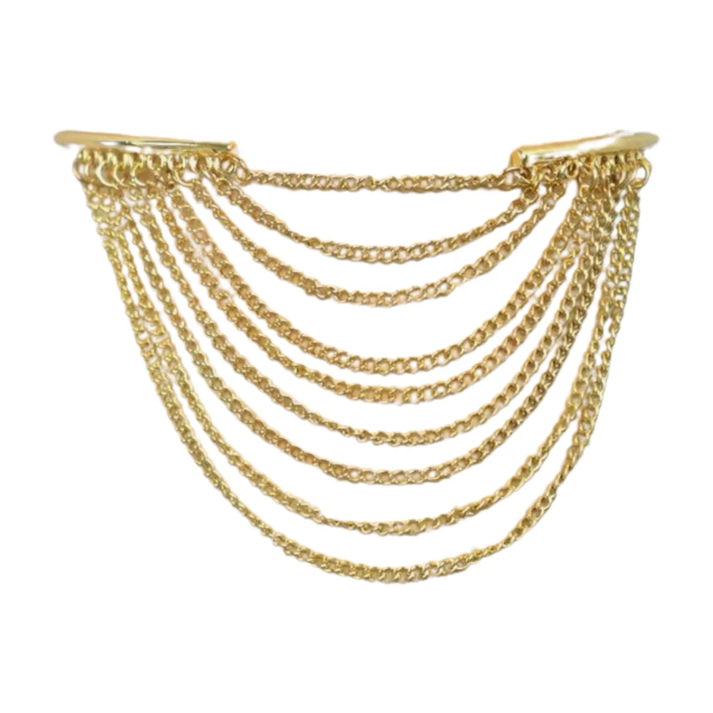 New Women Gold Plated Metal Chain Upper Arm Cuff Bracelet Chain Multi Wave Accessory