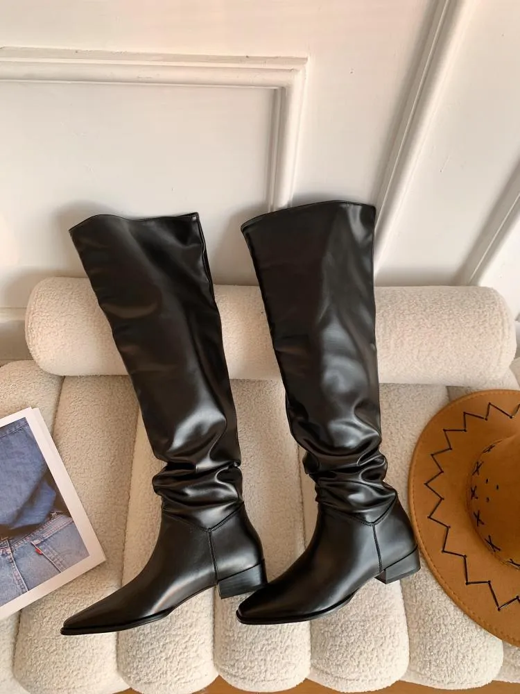 Non-removable over-the-knee boots, large camisole boots