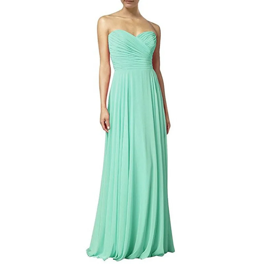 Off The Shoulder Prom Gown Long Chiffon Bridesmaid Dress