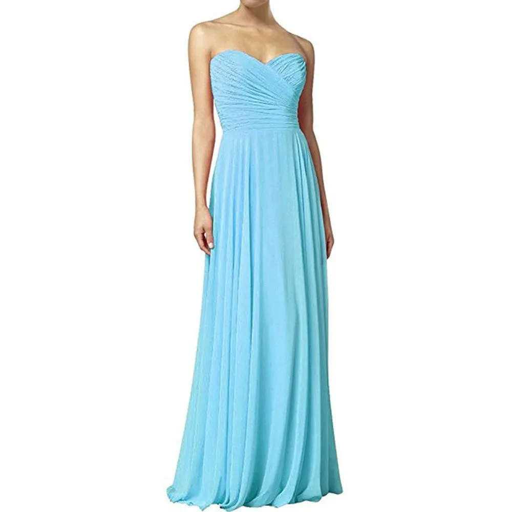 Off The Shoulder Prom Gown Long Chiffon Bridesmaid Dress