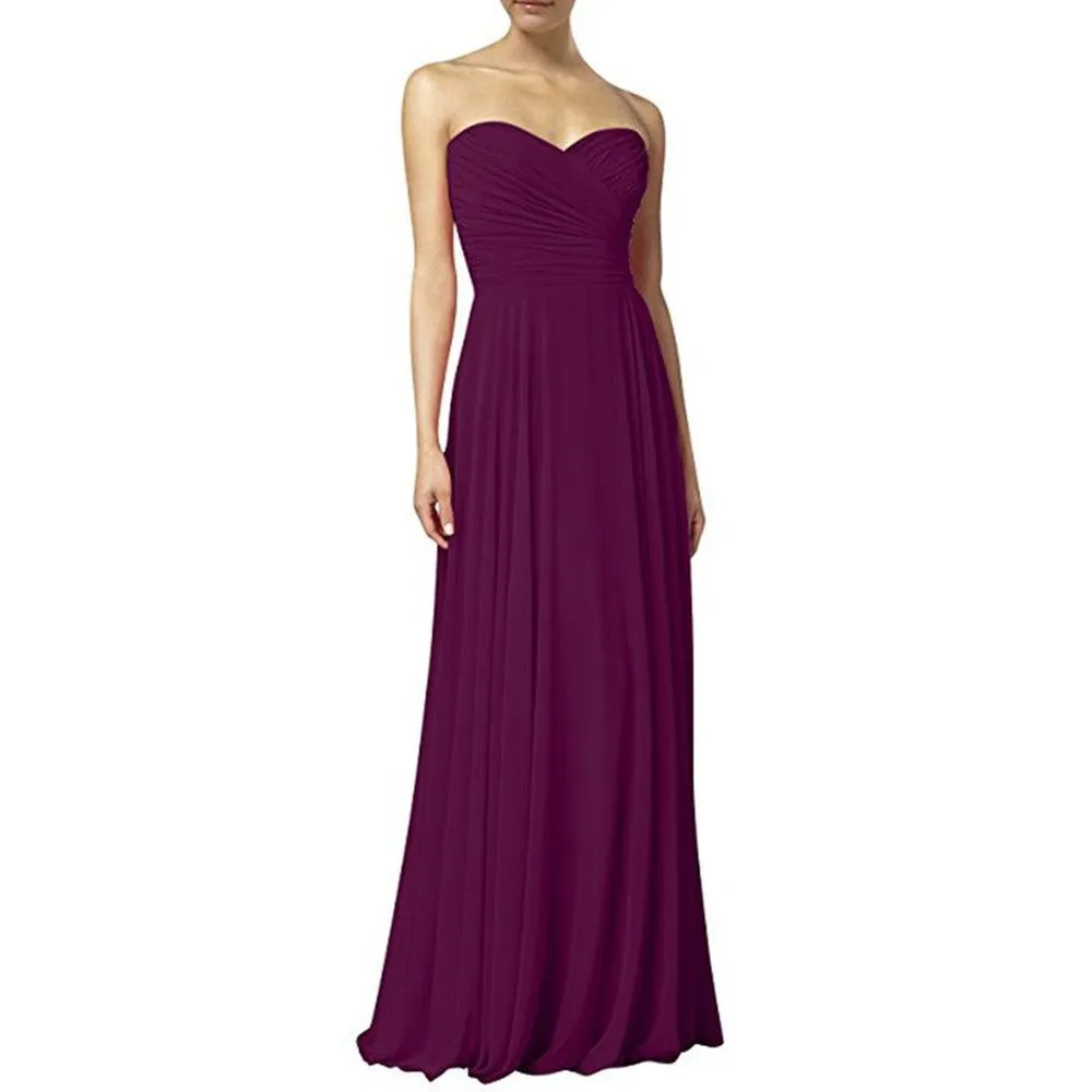 Off The Shoulder Prom Gown Long Chiffon Bridesmaid Dress