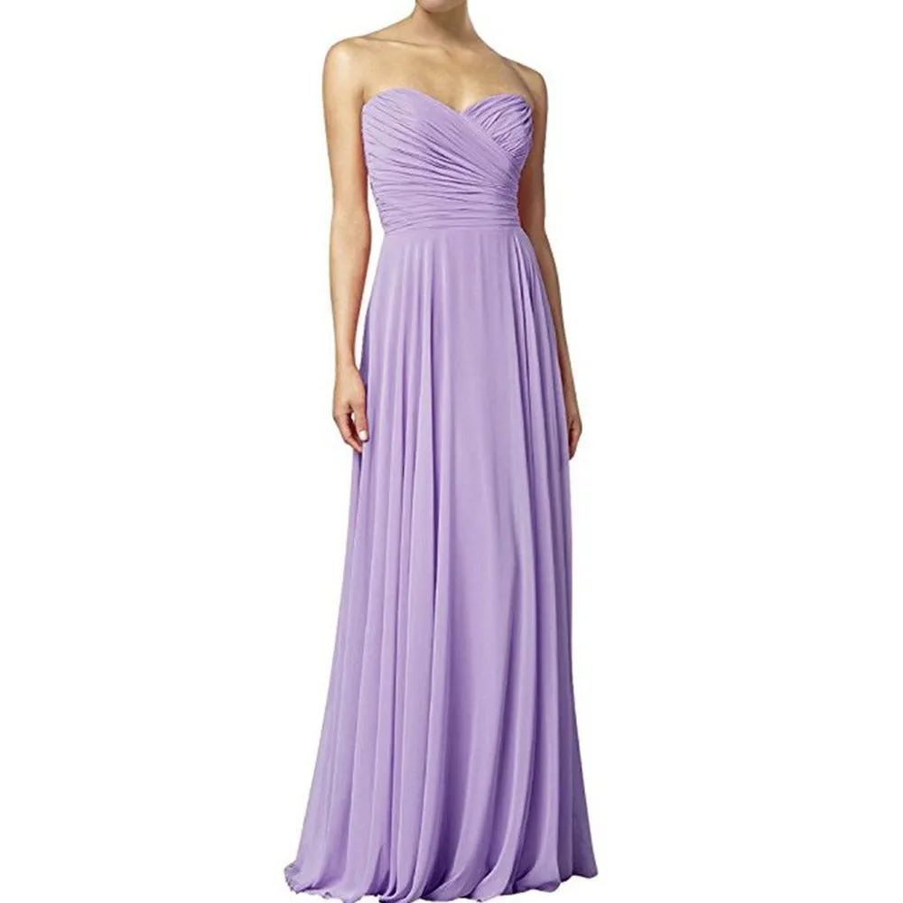 Off The Shoulder Prom Gown Long Chiffon Bridesmaid Dress