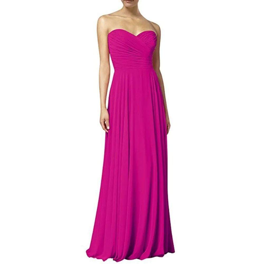 Off The Shoulder Prom Gown Long Chiffon Bridesmaid Dress