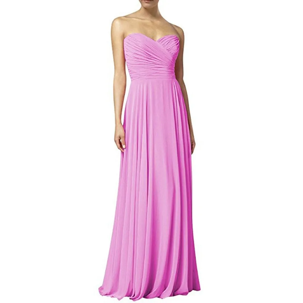 Off The Shoulder Prom Gown Long Chiffon Bridesmaid Dress