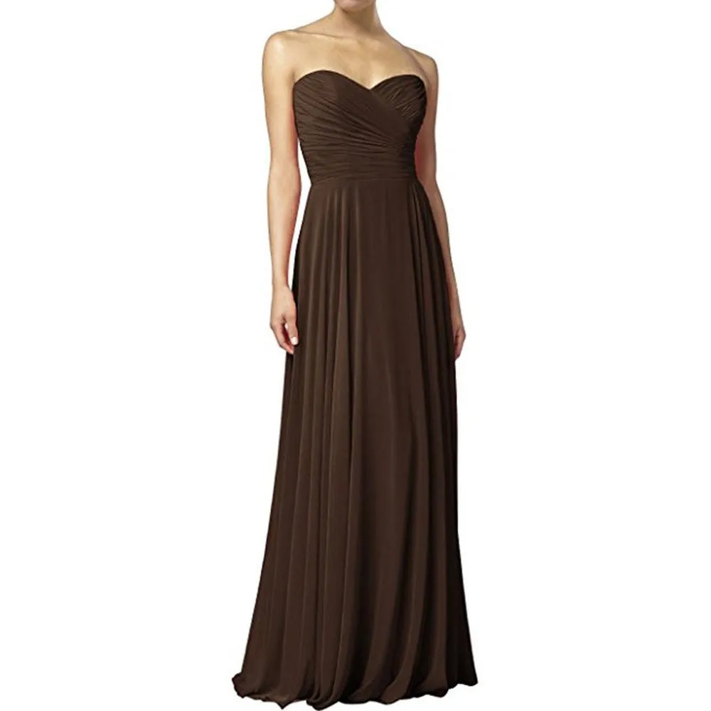 Off The Shoulder Prom Gown Long Chiffon Bridesmaid Dress