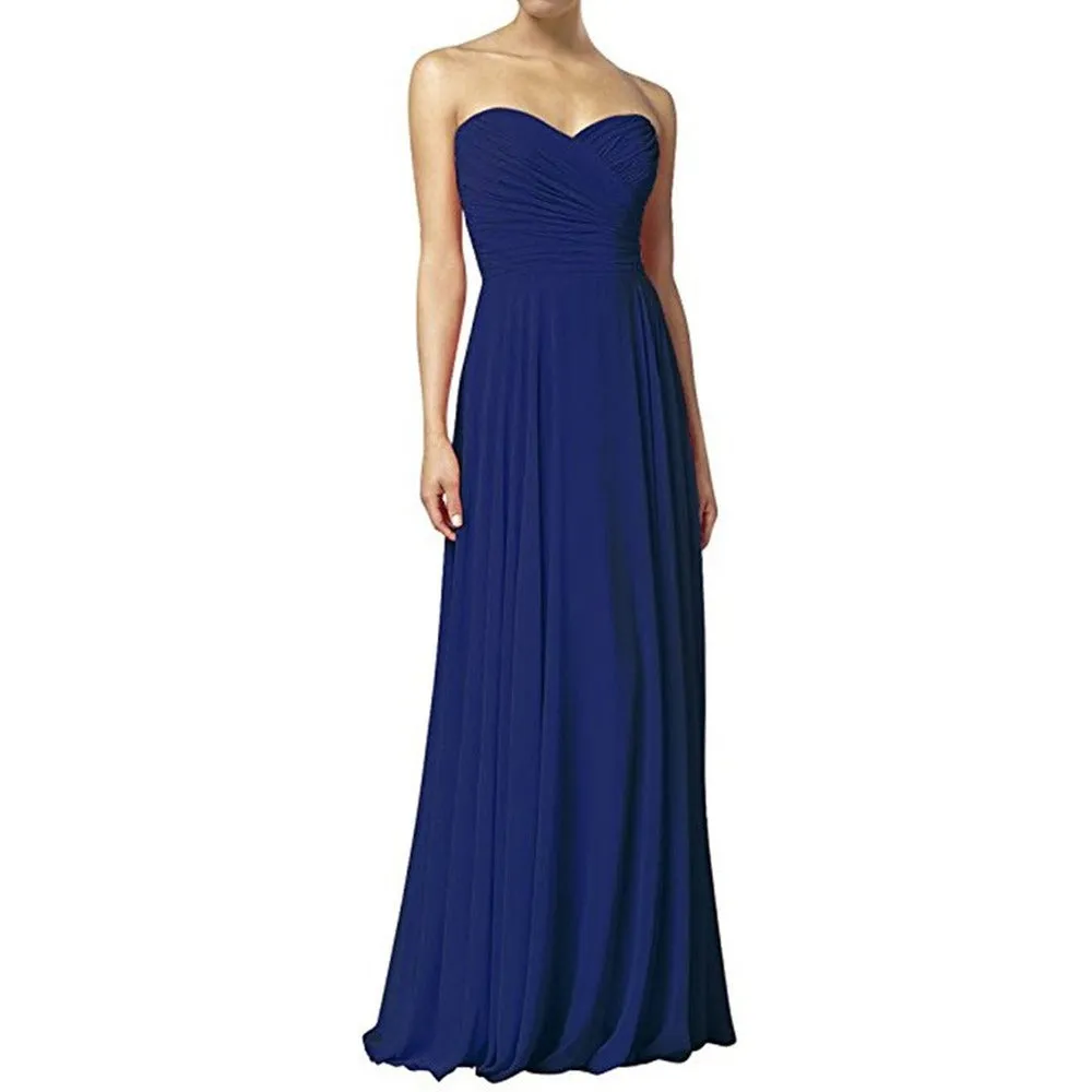 Off The Shoulder Prom Gown Long Chiffon Bridesmaid Dress