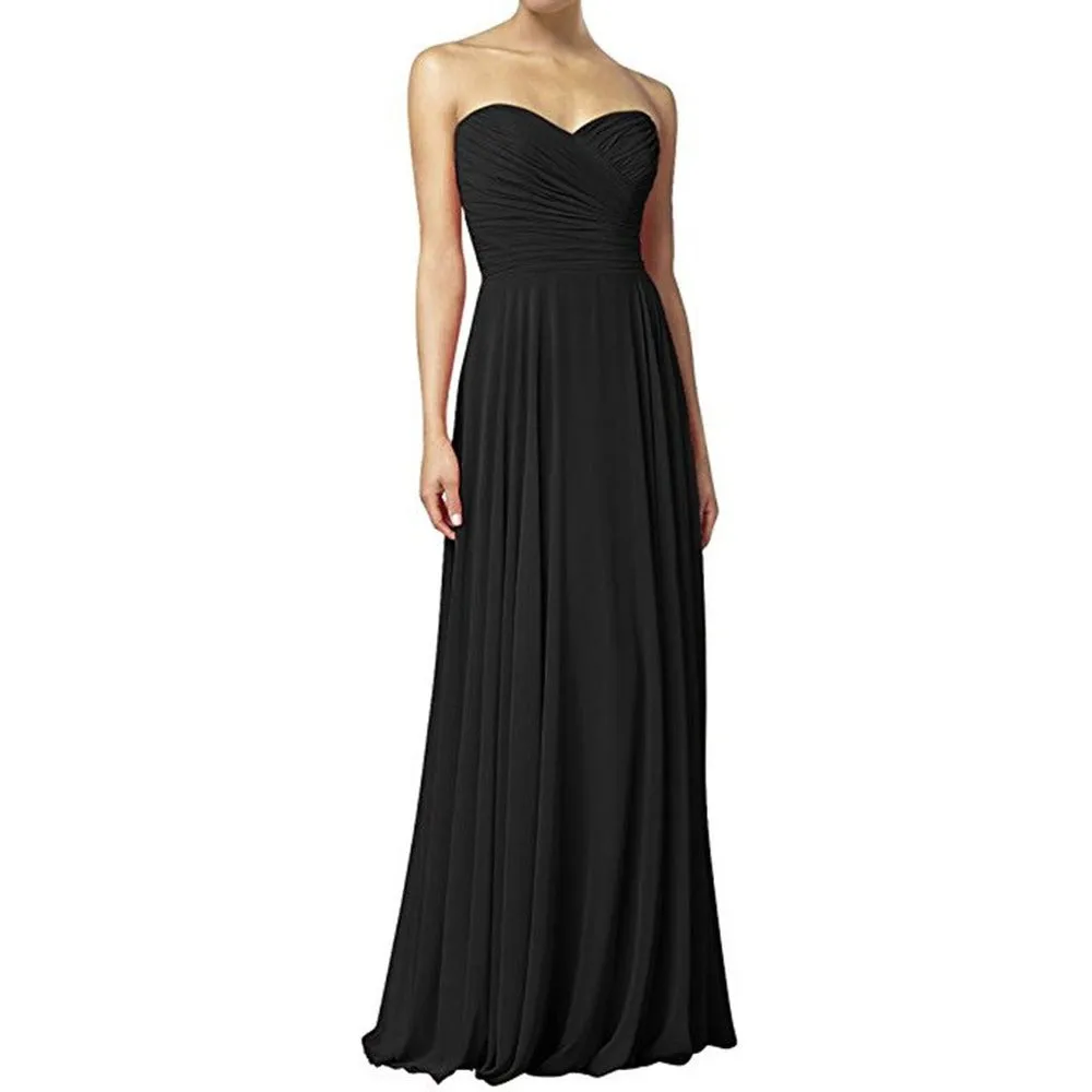 Off The Shoulder Prom Gown Long Chiffon Bridesmaid Dress
