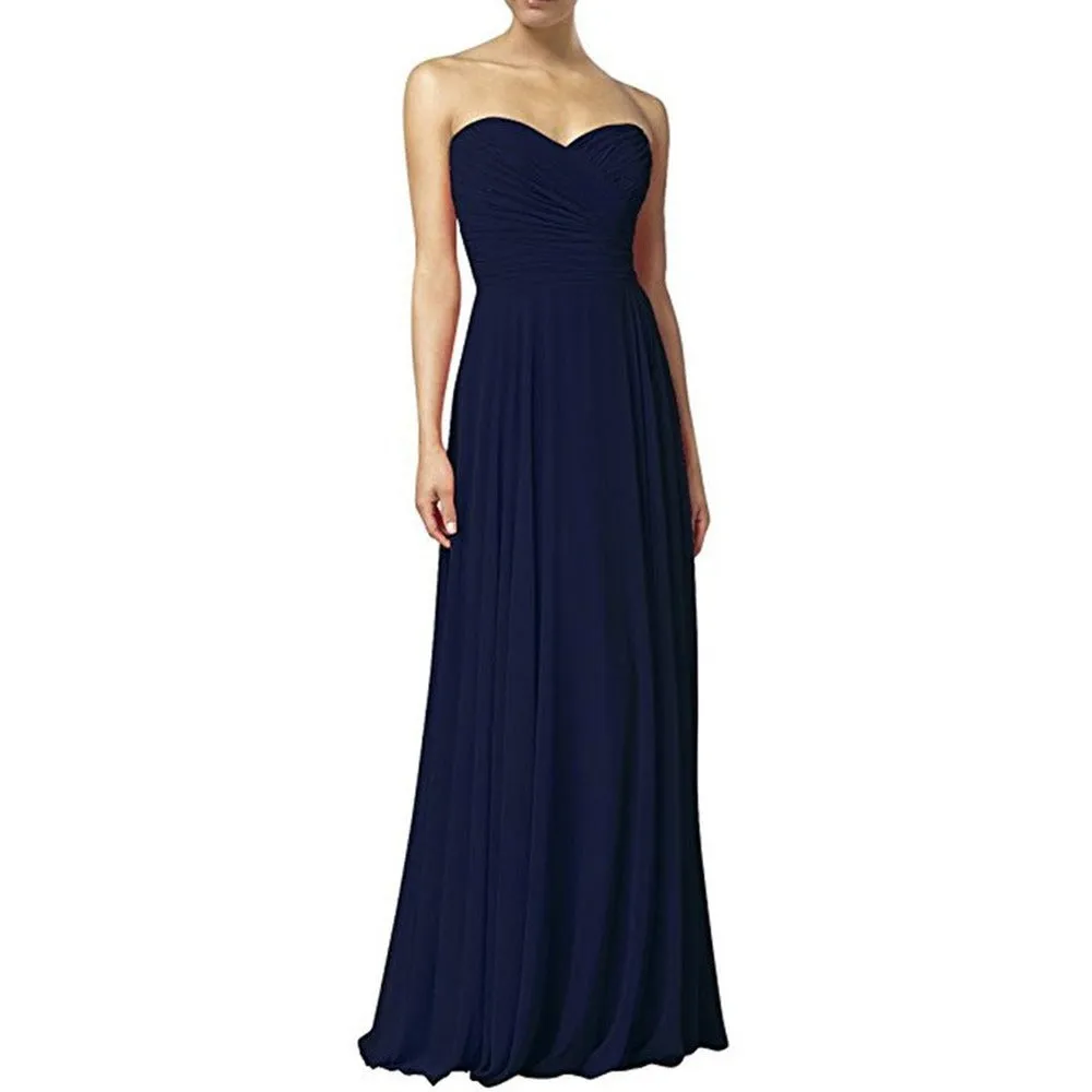 Off The Shoulder Prom Gown Long Chiffon Bridesmaid Dress